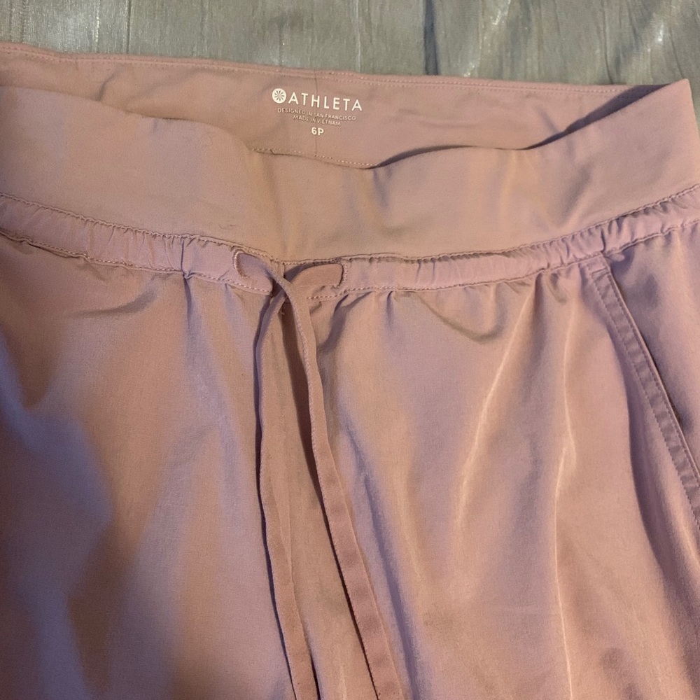 Athleta Mauve Tie Front Jogger - Picture 2 of 8